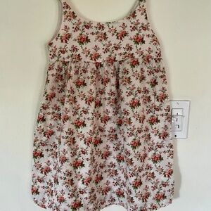 Babe and Tess pink and green cabbage rose print summer dress size 6 little girl